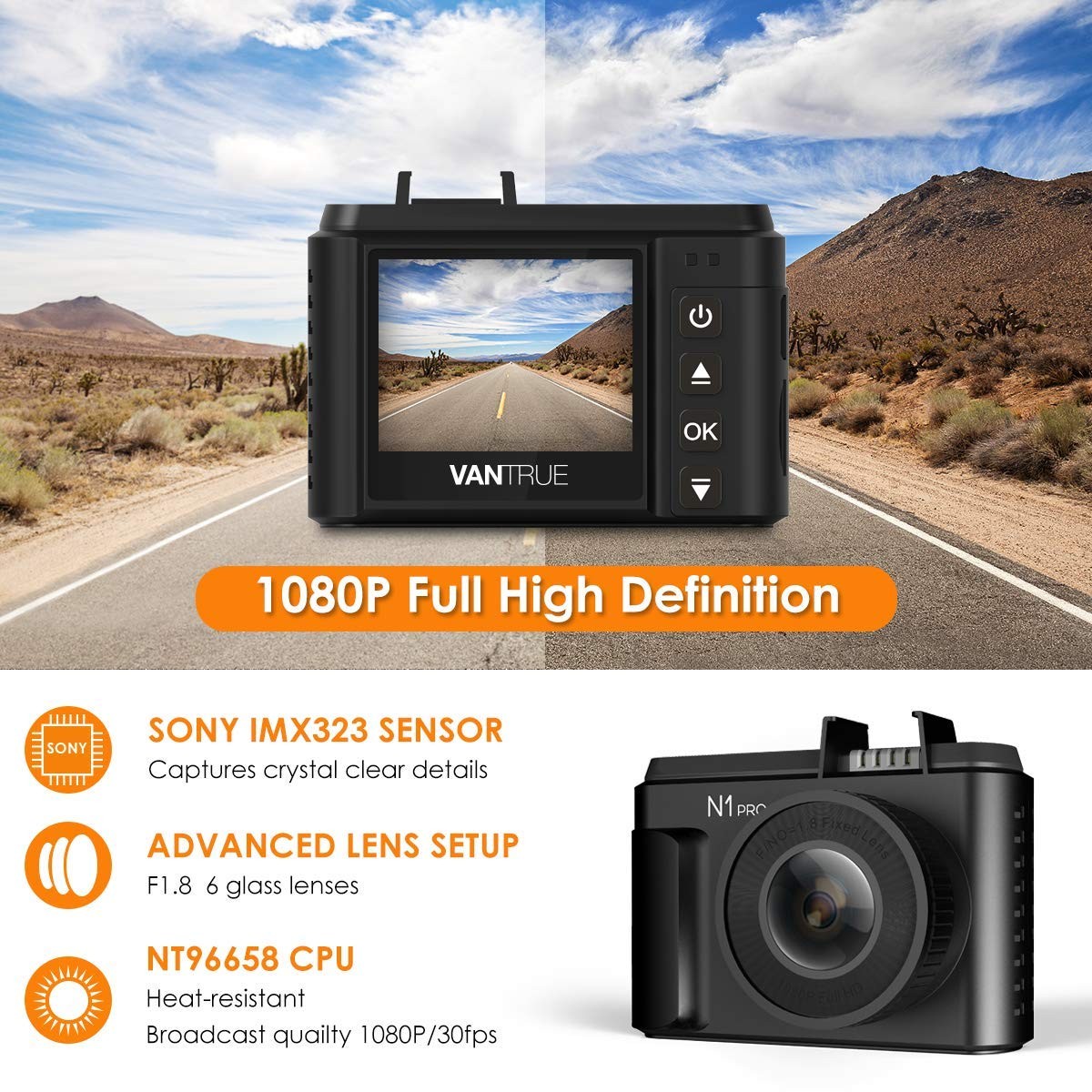 DASH CAM Car Dashboard Camera Recorder Full HD Loop Recording GOODTS