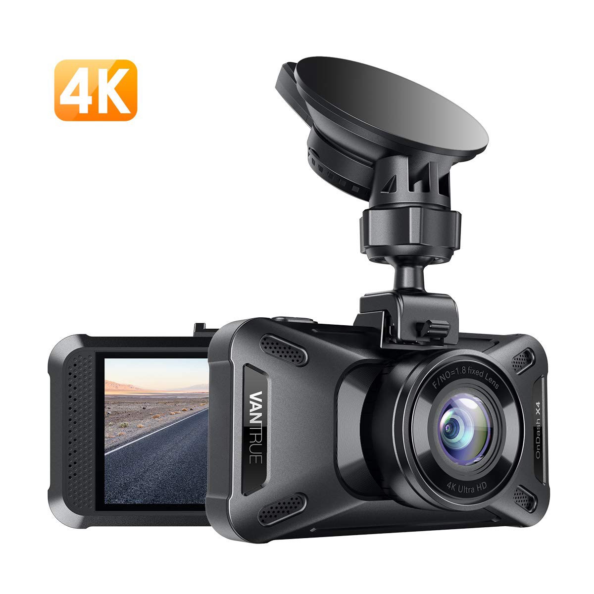 Vantrue X4s 4K WiFi Dash Cam, Parking Mode, Night Vision, G-Sensor