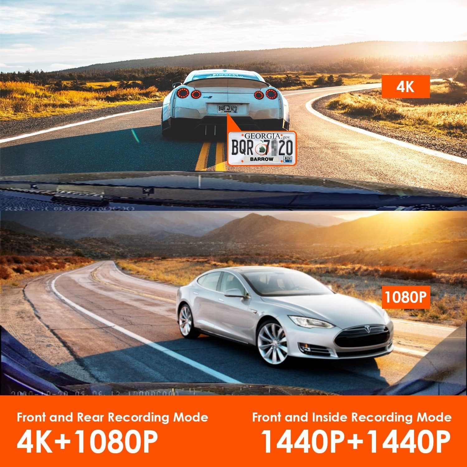 Vantrue 256GB card included) Vantrue 3 Channel 4K Dash Cam, 4K+1080P Front  and Rear, 4K+1080P Front and Inside, 1440P+1080P+1080P 3 Way Triple Car  Camera, IR Night Vision, 24 Hour Parking Mode 